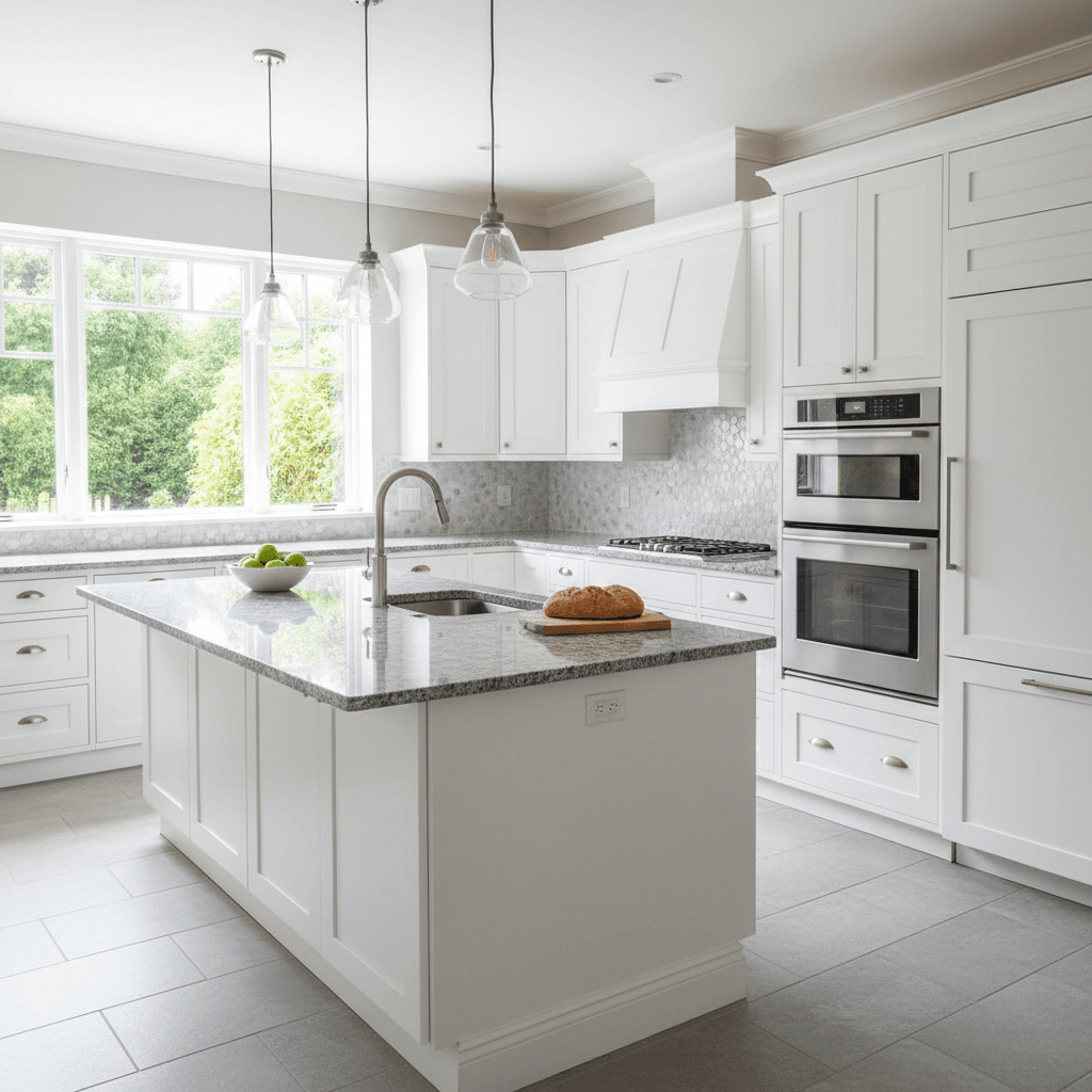 Kitchen remodel with updated cabinetry and countertops
