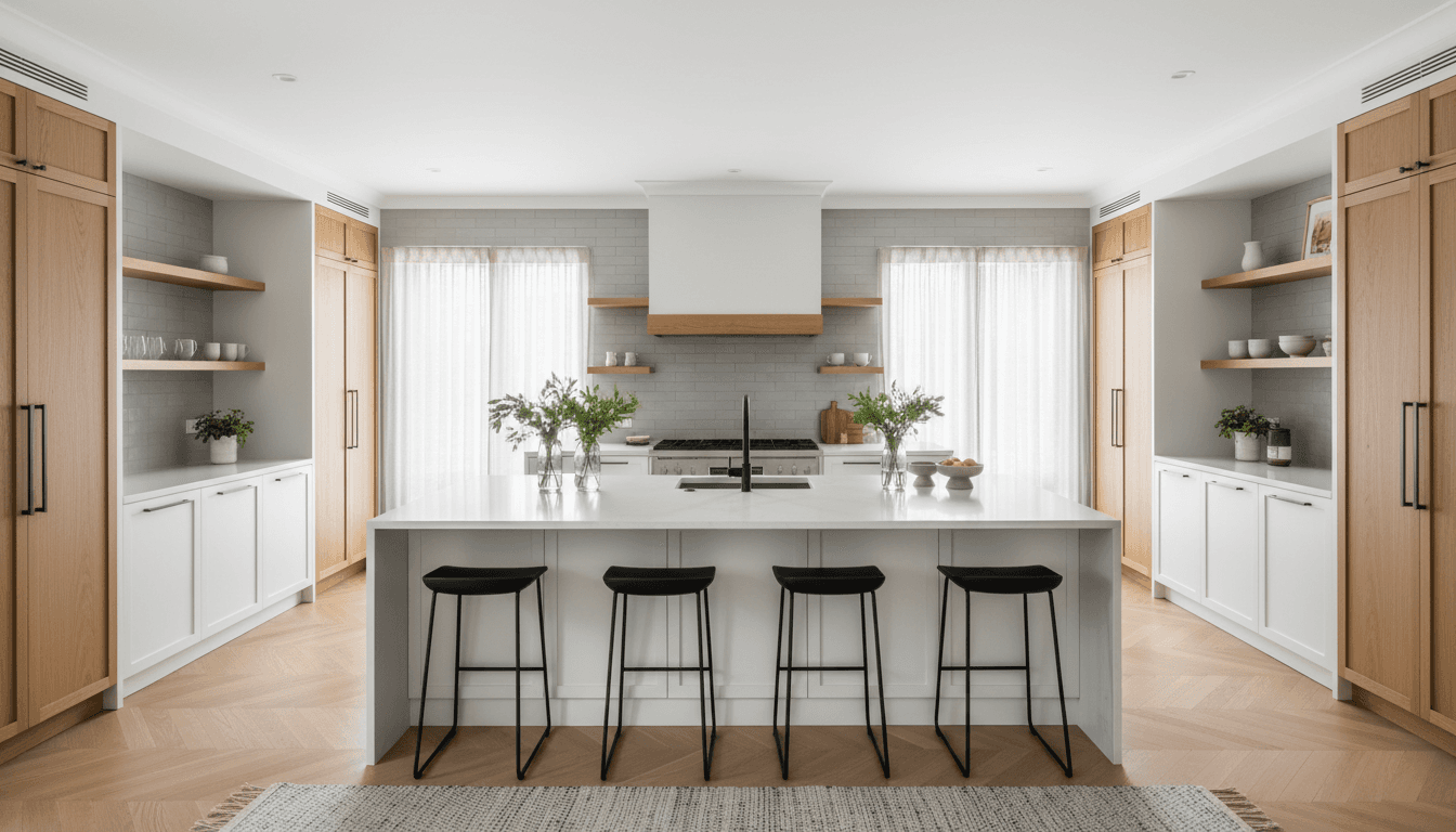 Modern kitchen remodel with updated cabinetry and countertops